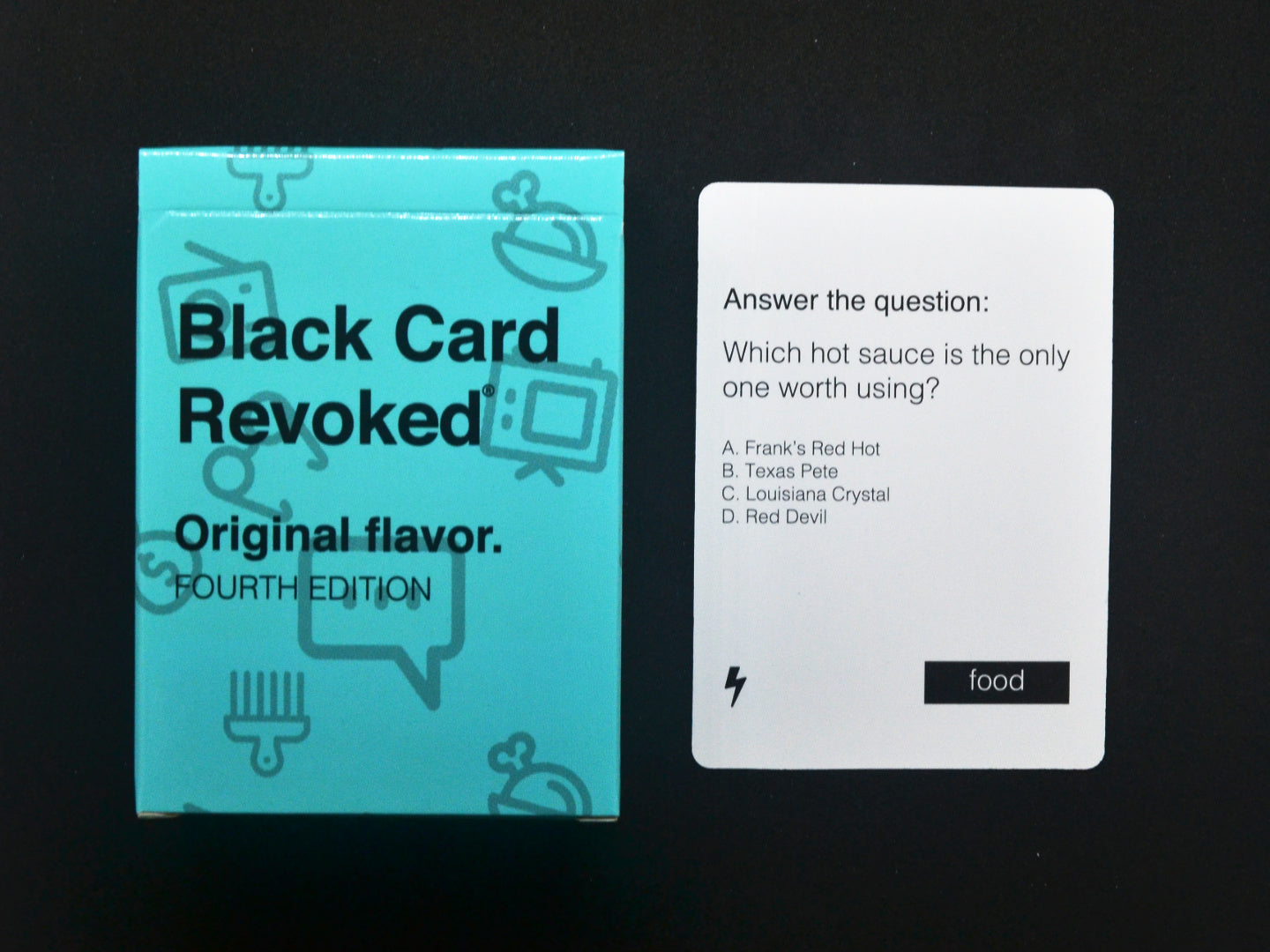 Picture of Black Card Revoked game and cards